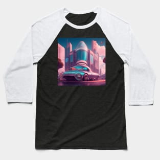 Retro futuristic city aesthetic Baseball T-Shirt